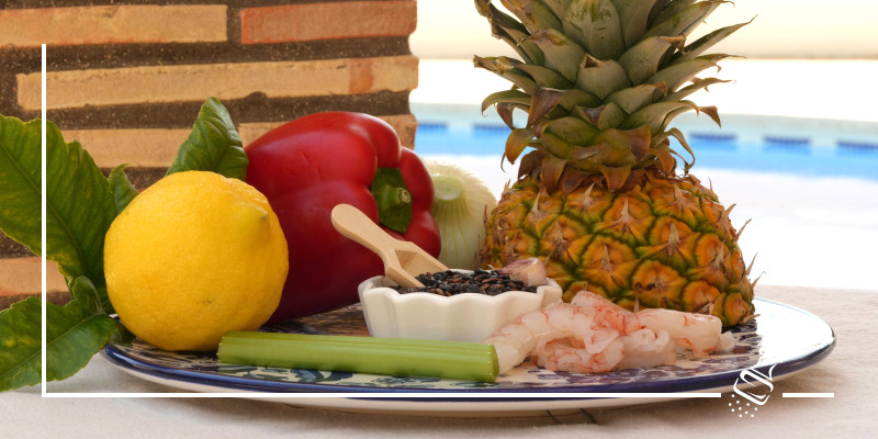 crevetten mit ananas im wok