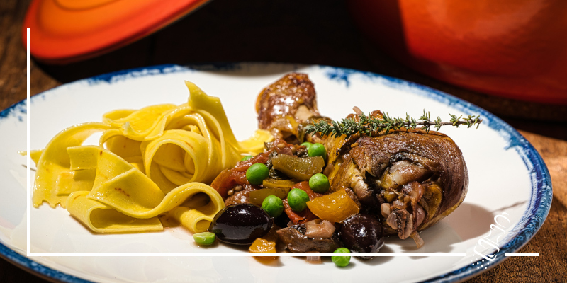 poulet mediterran im schmortopf