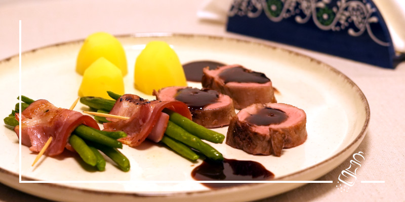 schweinefilet iberico an rotwein balsamicosauce