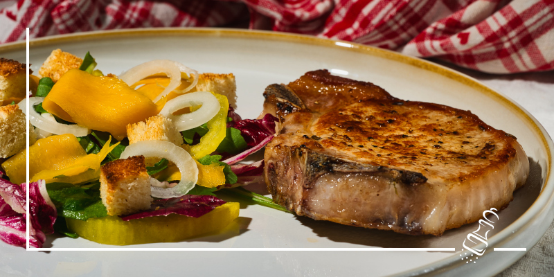 schweinekotelett orientalisch mit salat