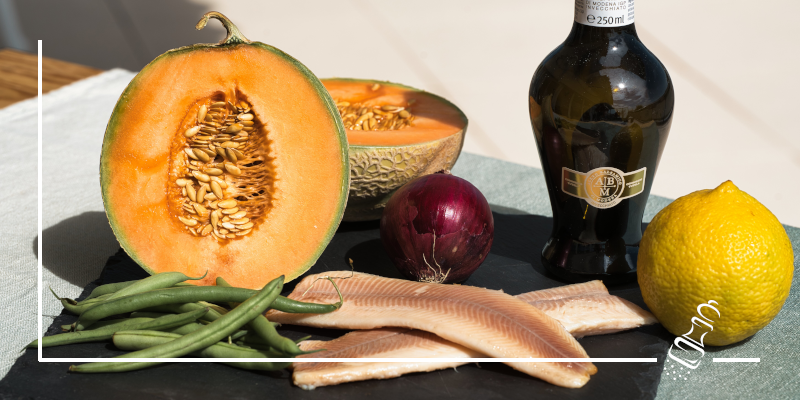 bohnensalat mit geraeucherter forelle
