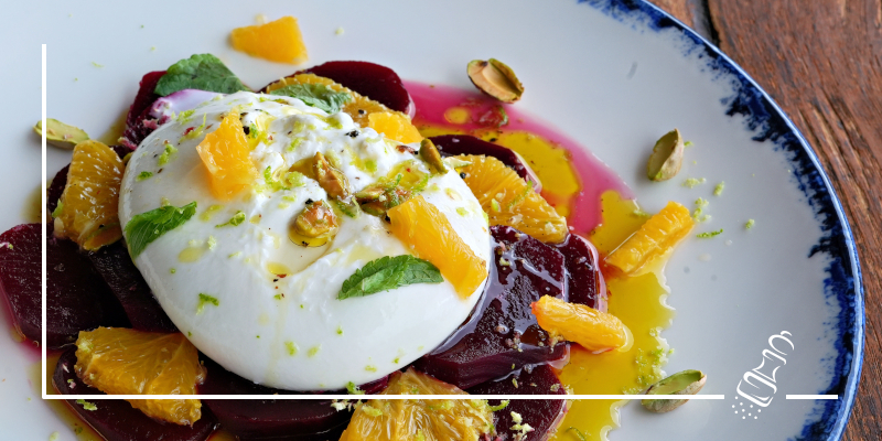 randensalat mit burrata