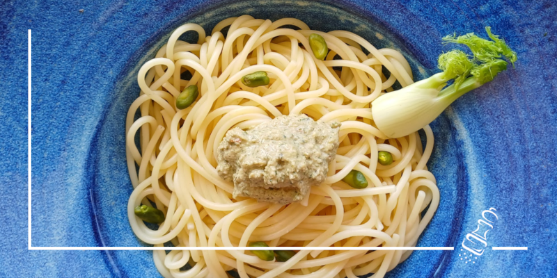 spaghetti an fenchelpesto