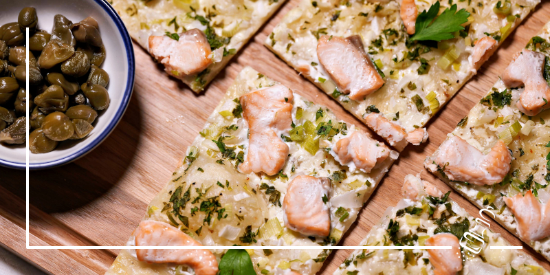 flammkucgen mit lachs