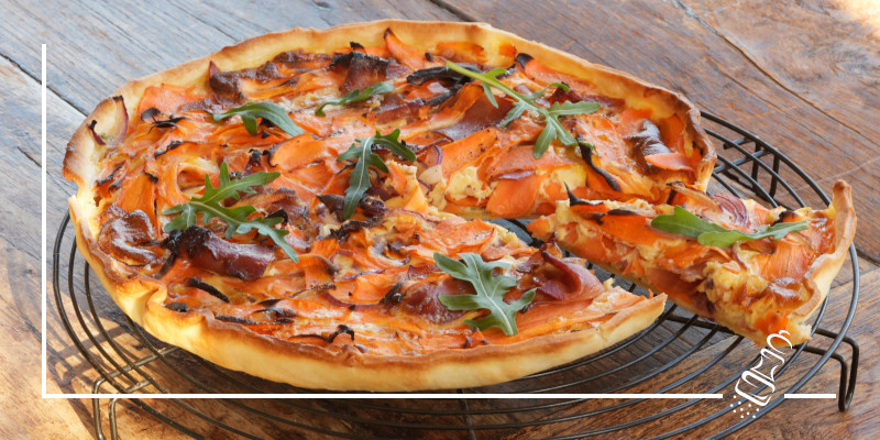 rueebli quiche mit serranoschinken